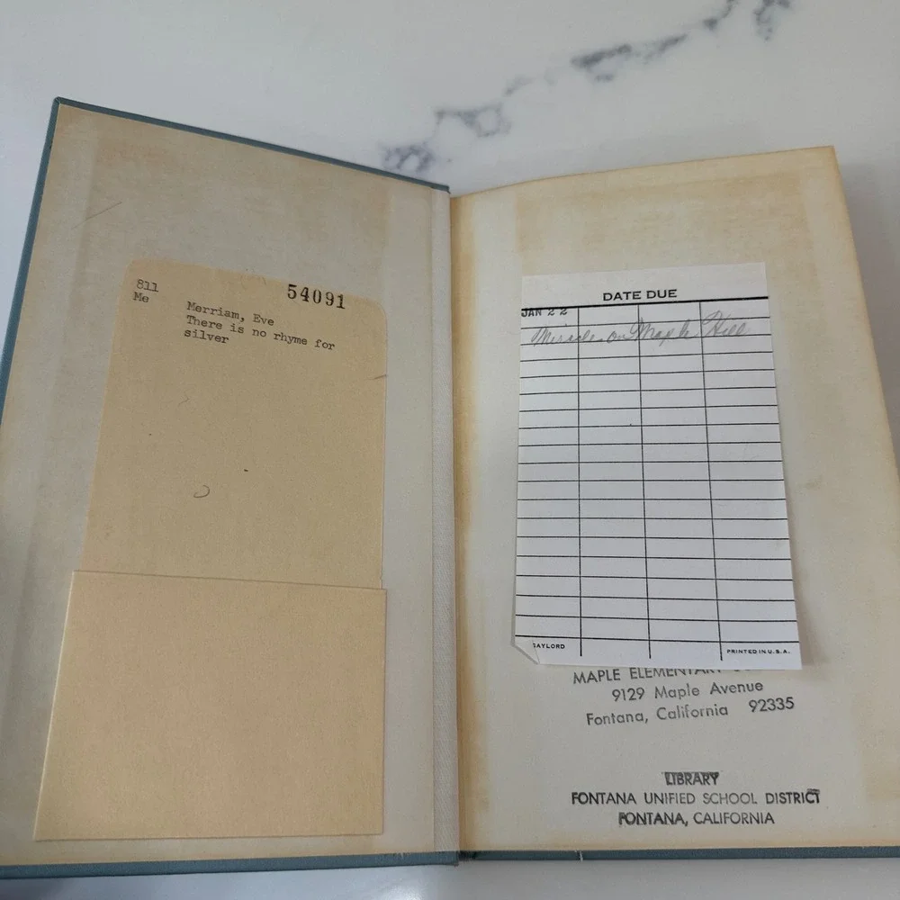 There‎ Is No Rhyme for Silver Eve Merriam 1962 First Edition Poetry Hardcover